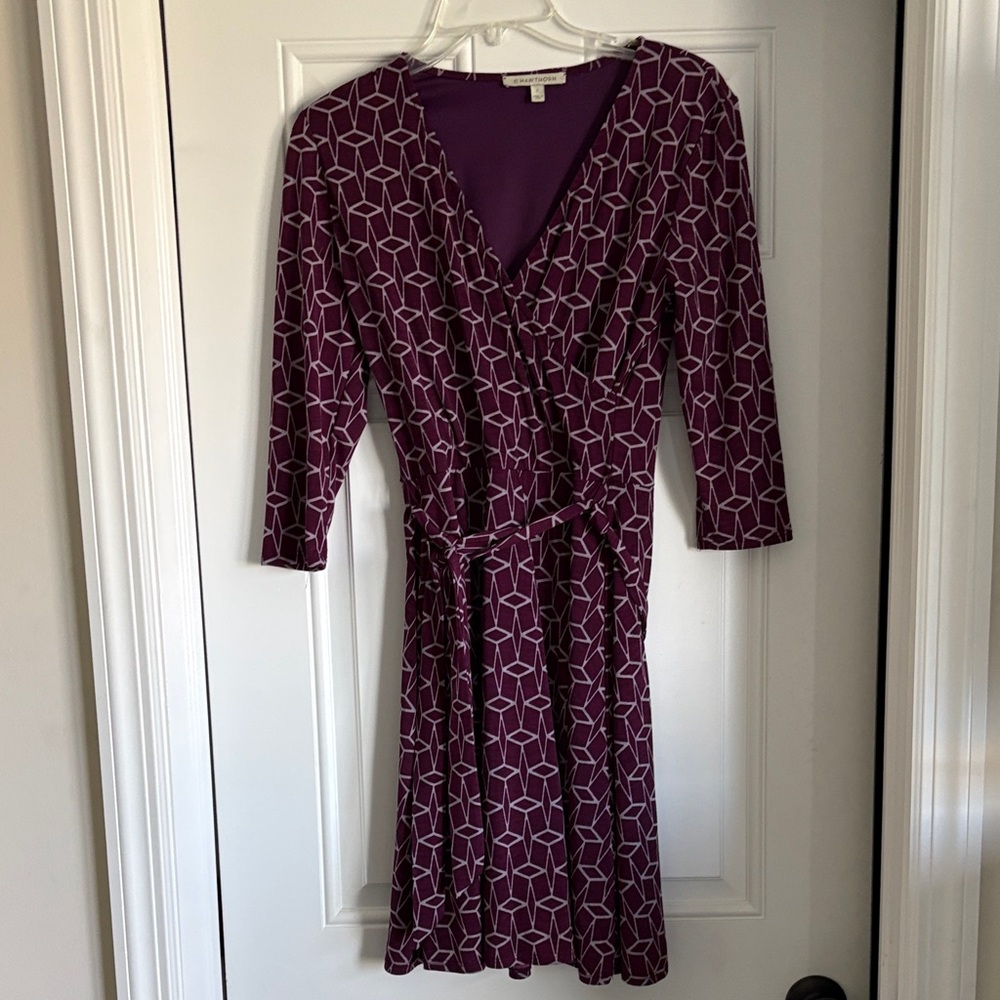 41 Hawthorn Purple Patterned 3/4 Sleeve Dress